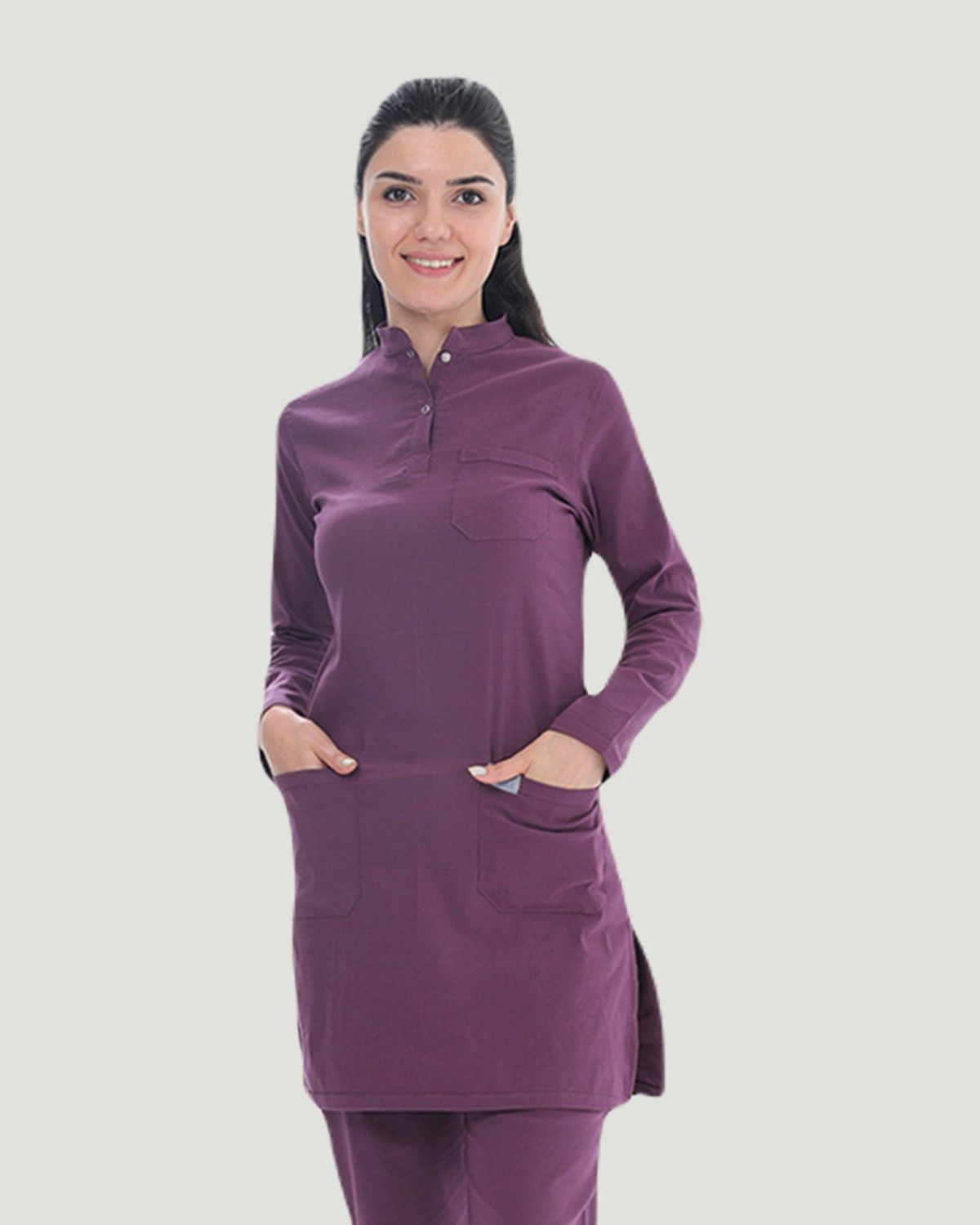 U-FLEX LİKRALI TESETTÜR CERRAHİ FORMA TAKIM Mürdüm - XL