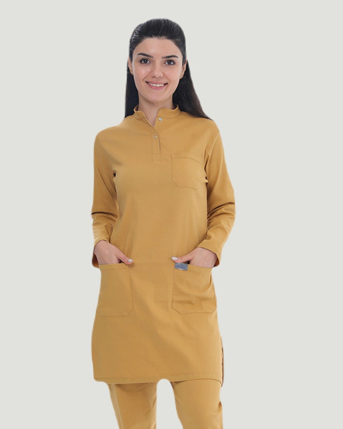 U-FLEX LİKRALI TESETTÜR CERRAHİ FORMA TAKIM XXL - Hardal