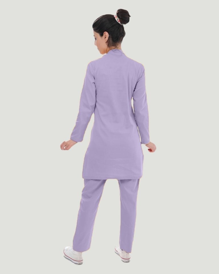 U-FLEX LİKRALI TESETTÜR CERRAHİ FORMA TAKIM XXL - Lila