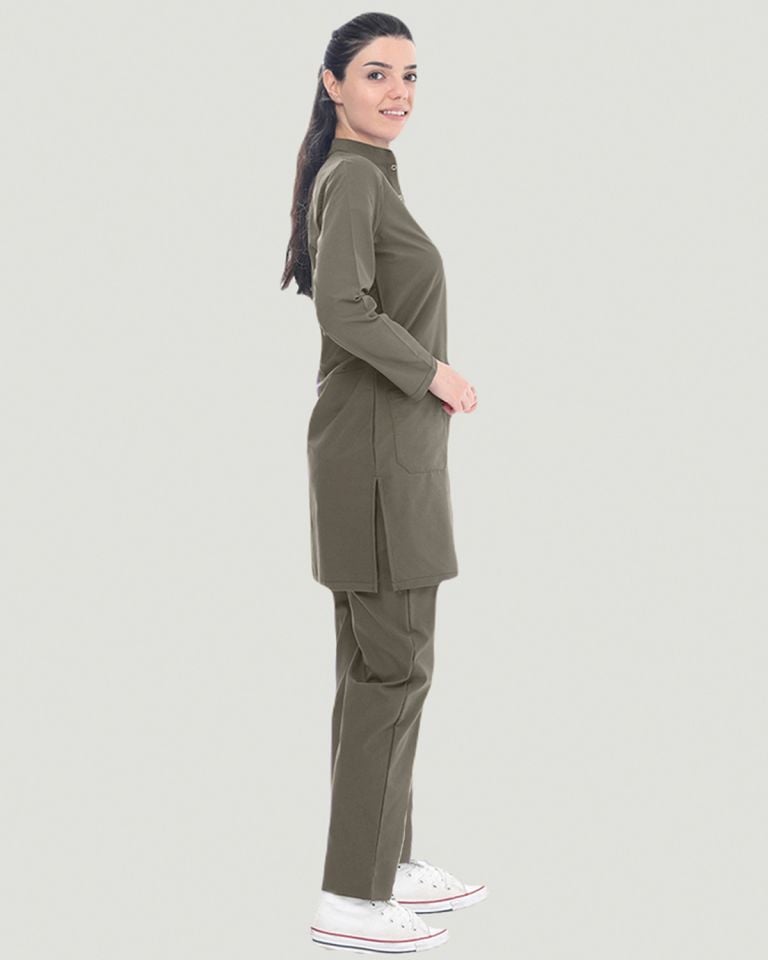 U-FLEX LİKRALI TESETTÜR CERRAHİ FORMA TAKIM XXL - Haki Yeşil