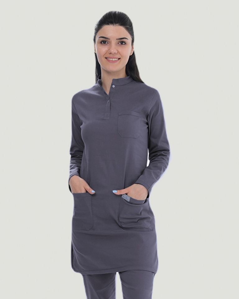 U-FLEX LİKRALI TESETTÜR CERRAHİ FORMA TAKIM XXL - Füme