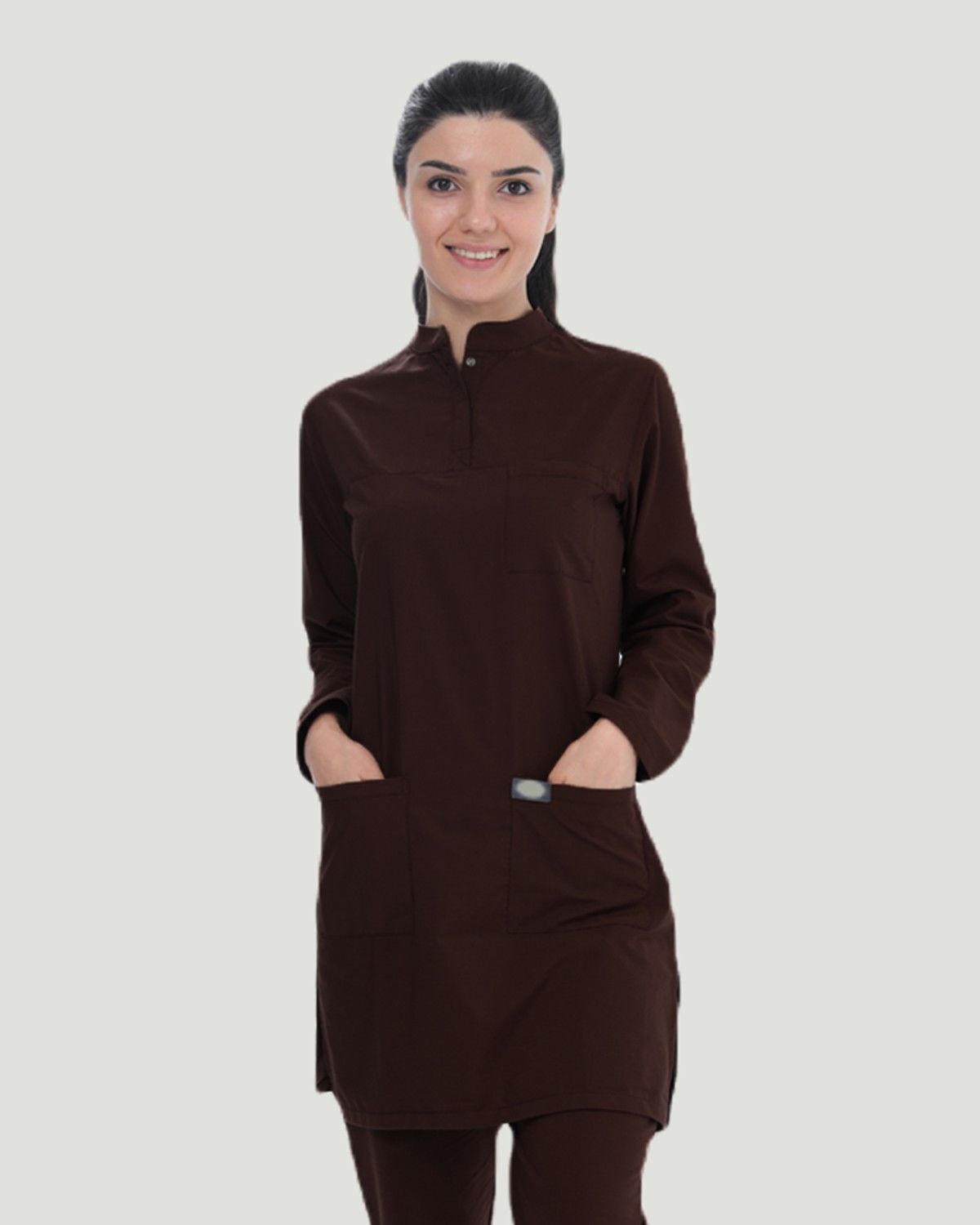 CORE-FLEX LİKRALI TESETTÜR UNİFORMA  TAKIM XS - Kahverengi