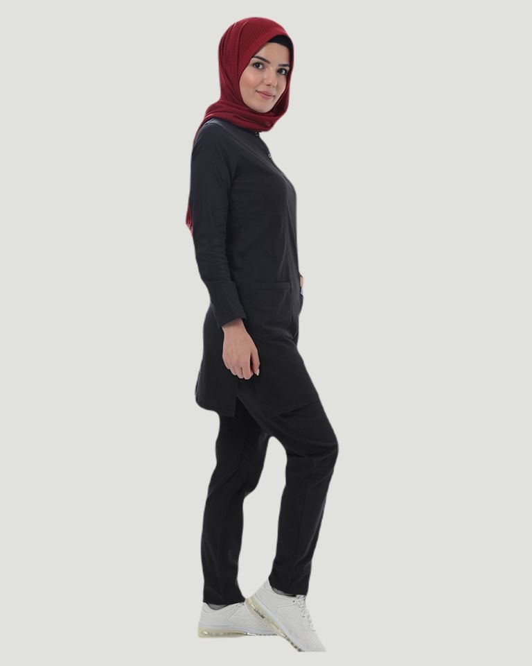 CORE-FLEX LİKRALI TESETTÜR UNİFORMA  TAKIM S - Siyah