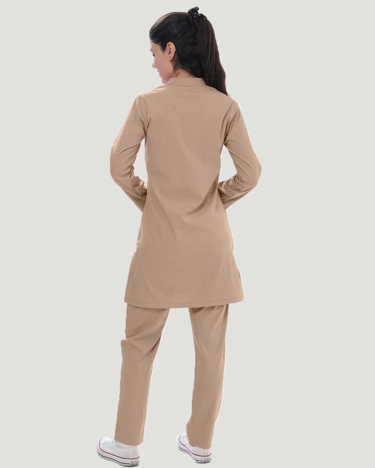 CORE-FLEX LİKRALI TESETTÜR UNİFORMA  TAKIM XXL - Bej