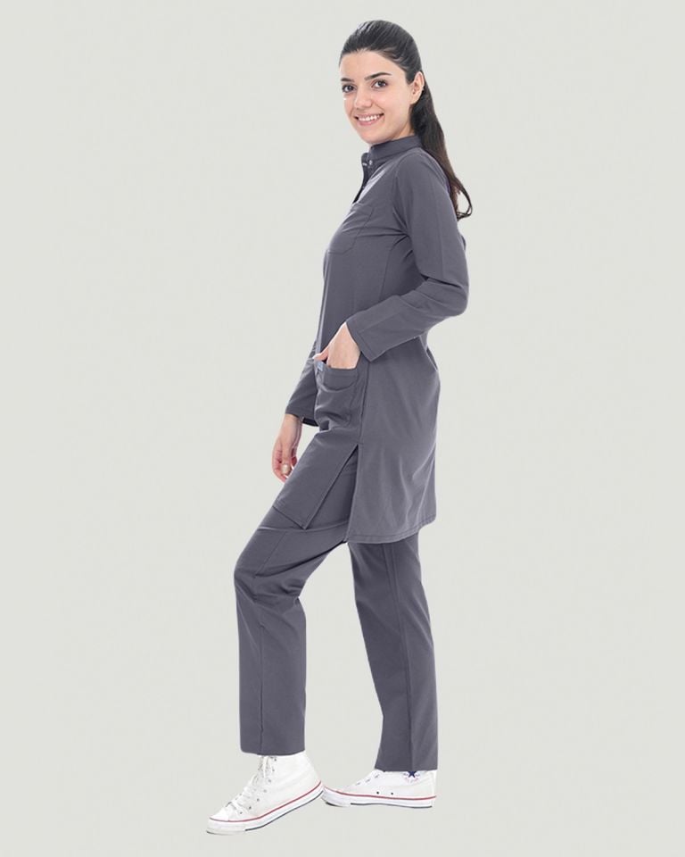 CORE-FLEX LİKRALI TESETTÜR UNİFORMA  TAKIM XXL - Füme