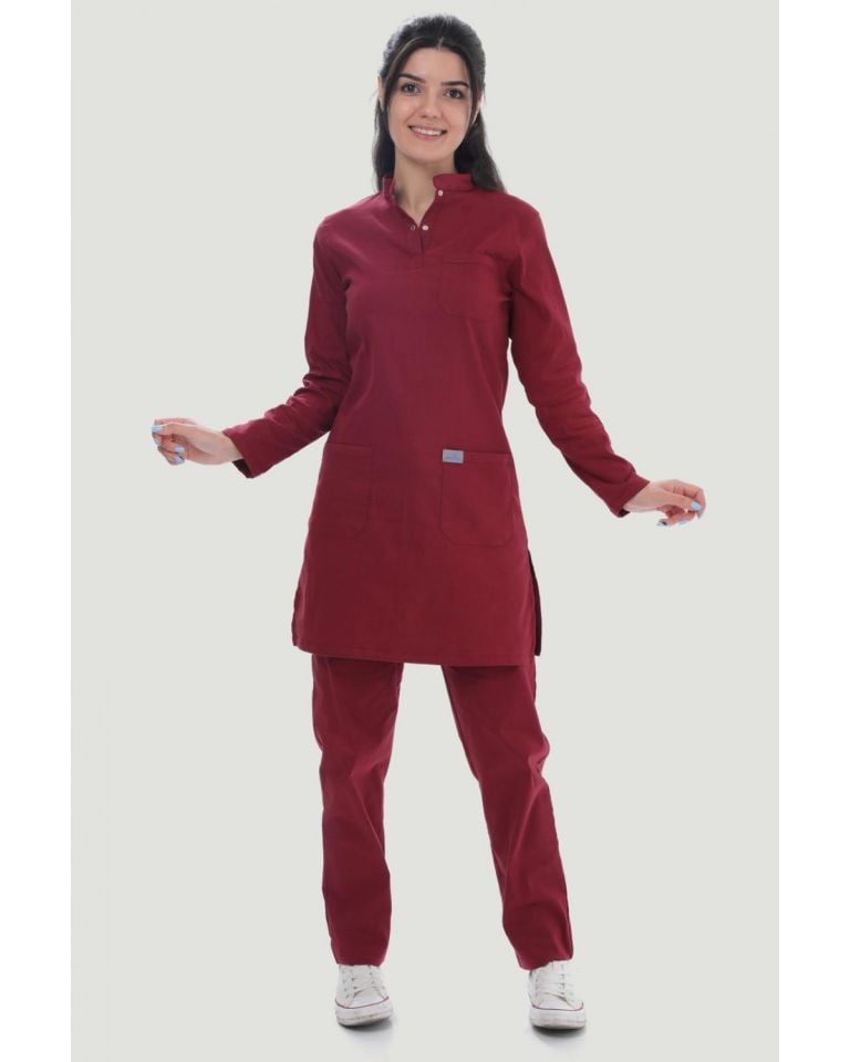 CORE-FLEX LİKRALI TESETTÜR UNİFORMA  TAKIM XL - Bordo