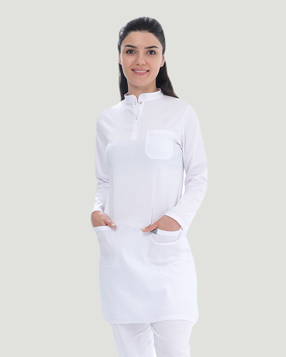 TEK ÜST U- FLEX LİKRALI TESETTÜR Beyaz - L