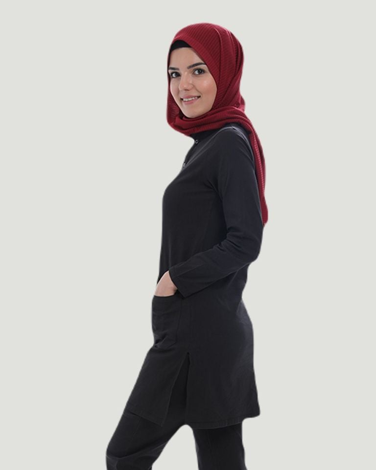 TEK ÜST U- FLEX LİKRALI TESETTÜR Siyah - L