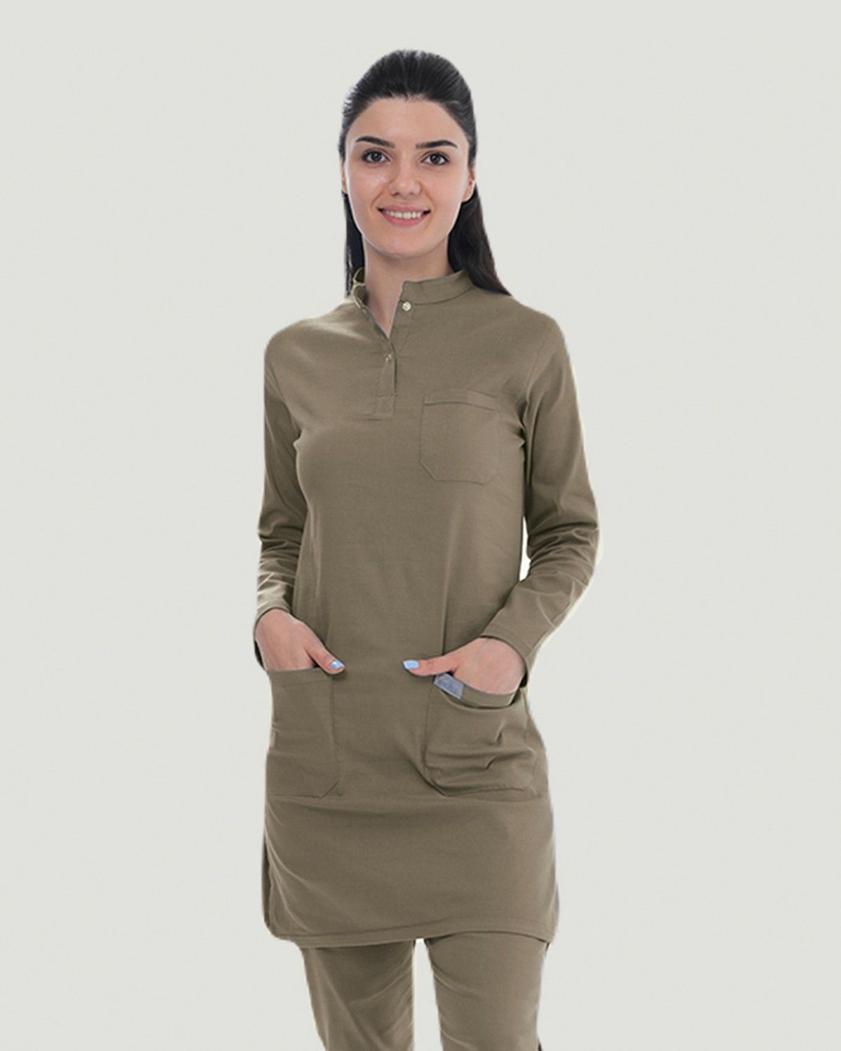 TEK ÜST U- FLEX LİKRALI TESETTÜR XL - Haki Yeşil