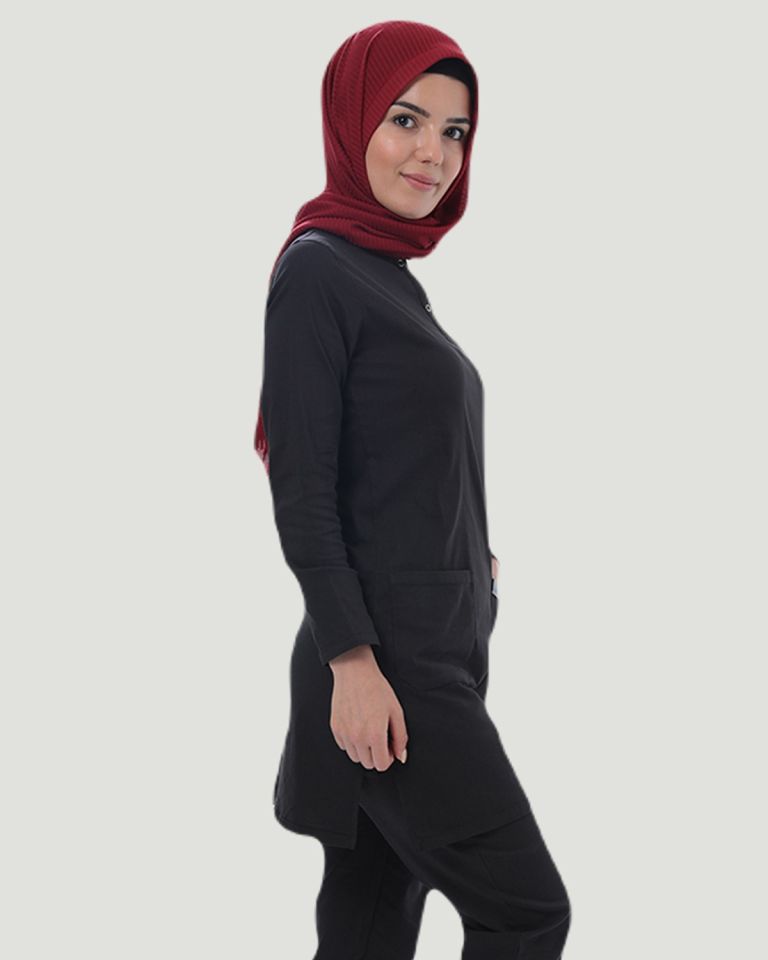 TEK ÜST U- FLEX LİKRALI TESETTÜR Siyah - XXL