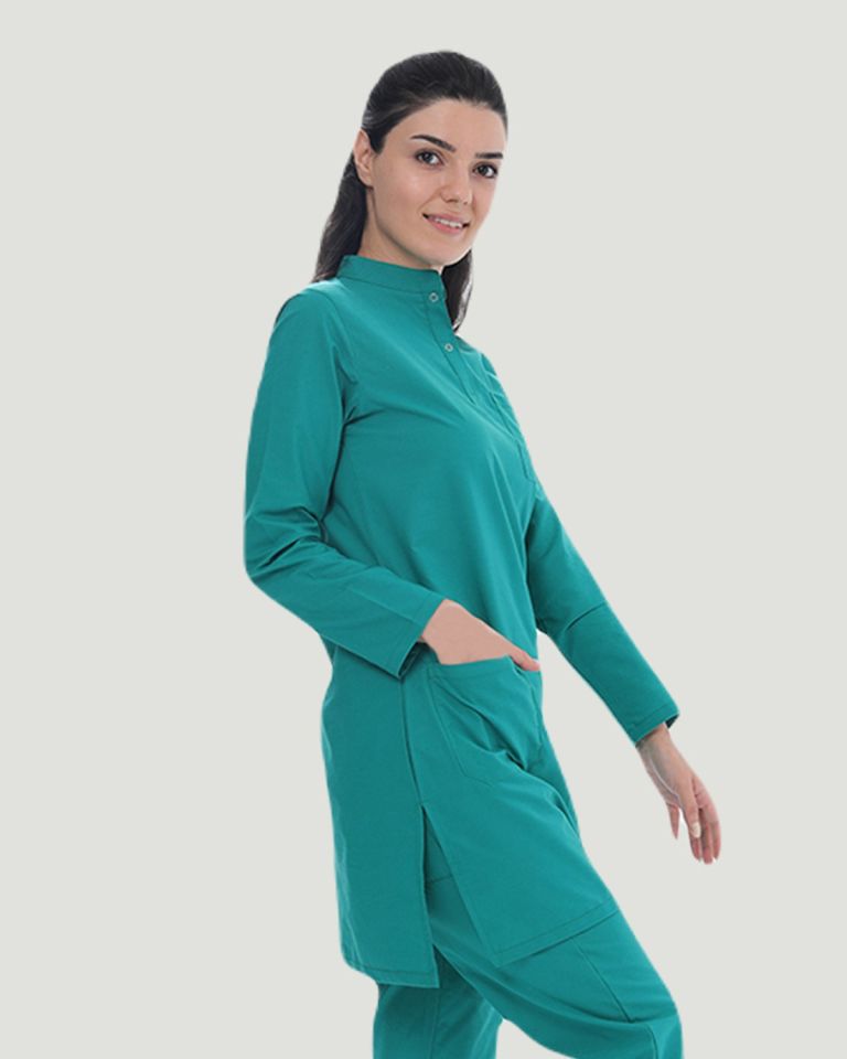 TEK ÜST U- FLEX LİKRALI TESETTÜR M - Cerrahi Yeşil