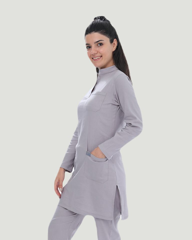 TEK ÜST U- FLEX LİKRALI TESETTÜR Gri - XL