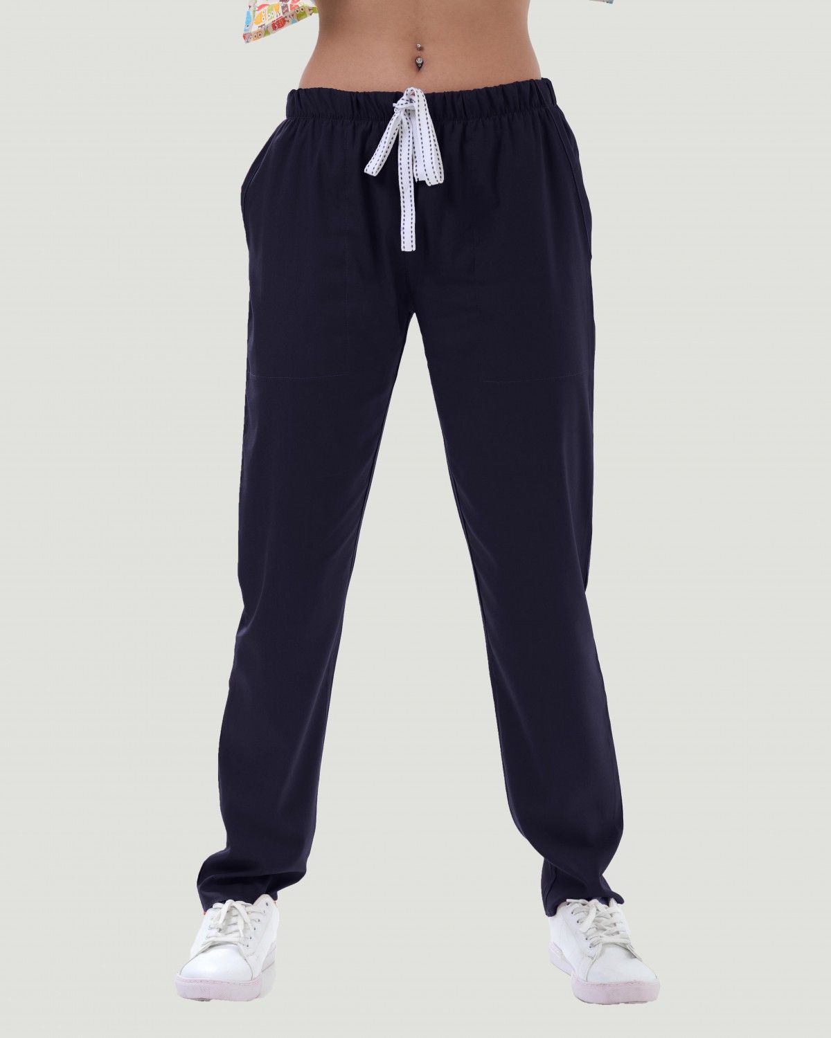 TERİKOTON KADIN  PANTOLON (İNCE KUMAŞ ) XS - Petrol Mavi