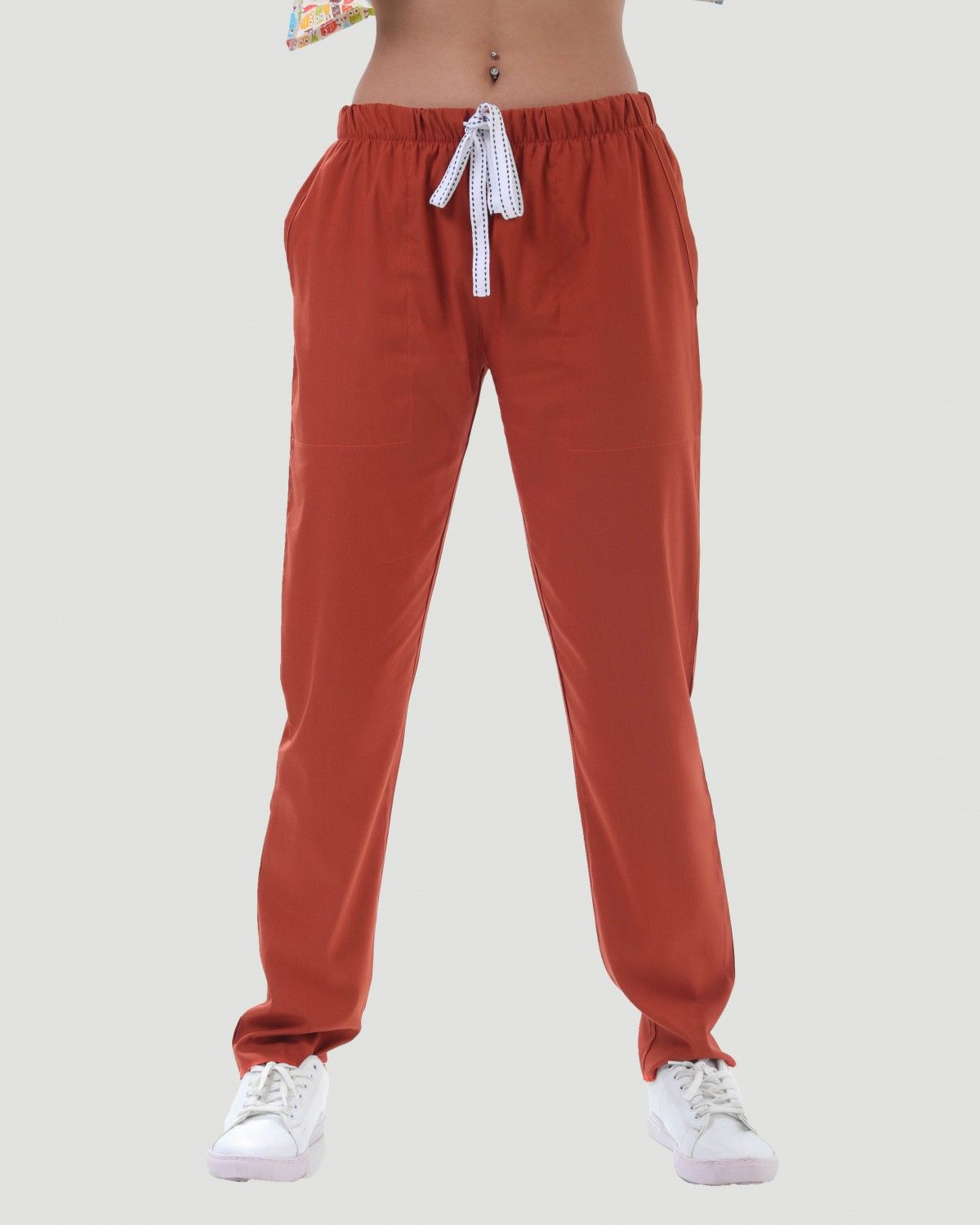 TERİKOTON KADIN  PANTOLON (İNCE KUMAŞ ) XS - Kiremit