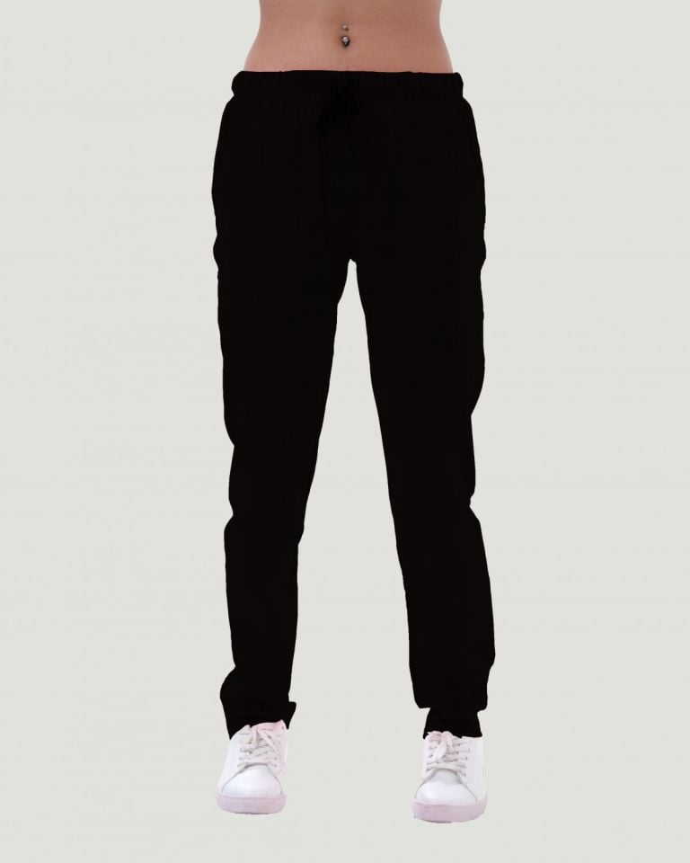 TERİKOTON KADIN  PANTOLON (İNCE KUMAŞ ) Siyah - XXL