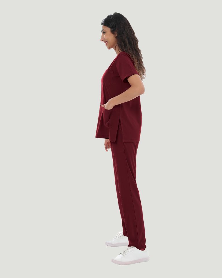 U-FLEX LİKRALI KADIN CERRAHİ TAKIM S - Bordo