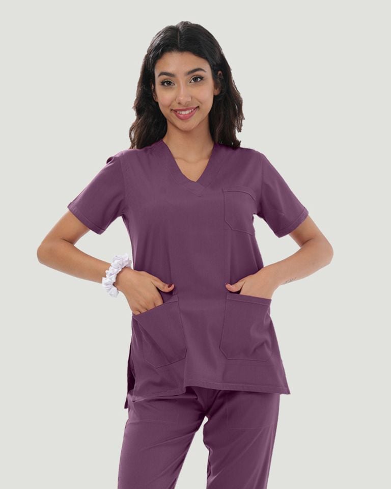 U-FLEX LİKRALI KADIN CERRAHİ TAKIM S - Mürdüm