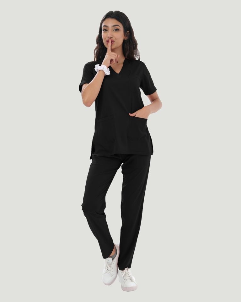 U-FLEX LİKRALI KADIN CERRAHİ TAKIM M - Siyah