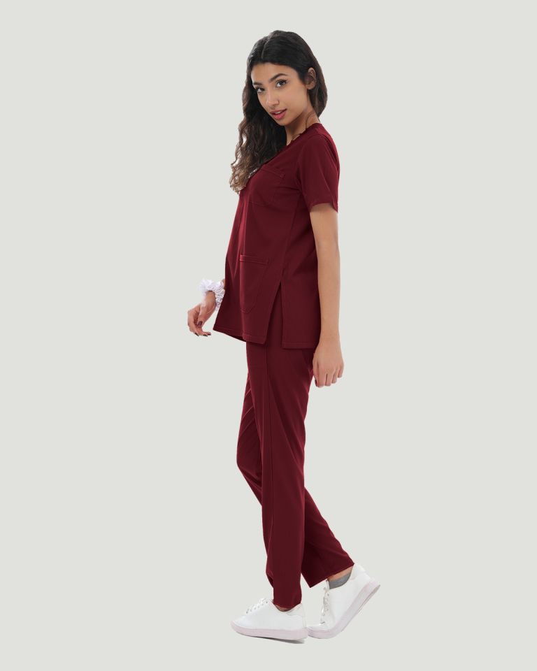 U-FLEX LİKRALI KADIN CERRAHİ TAKIM L - Bordo