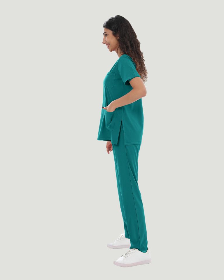 U-FLEX LİKRALI KADIN CERRAHİ TAKIM XL - Benetton Yeşil