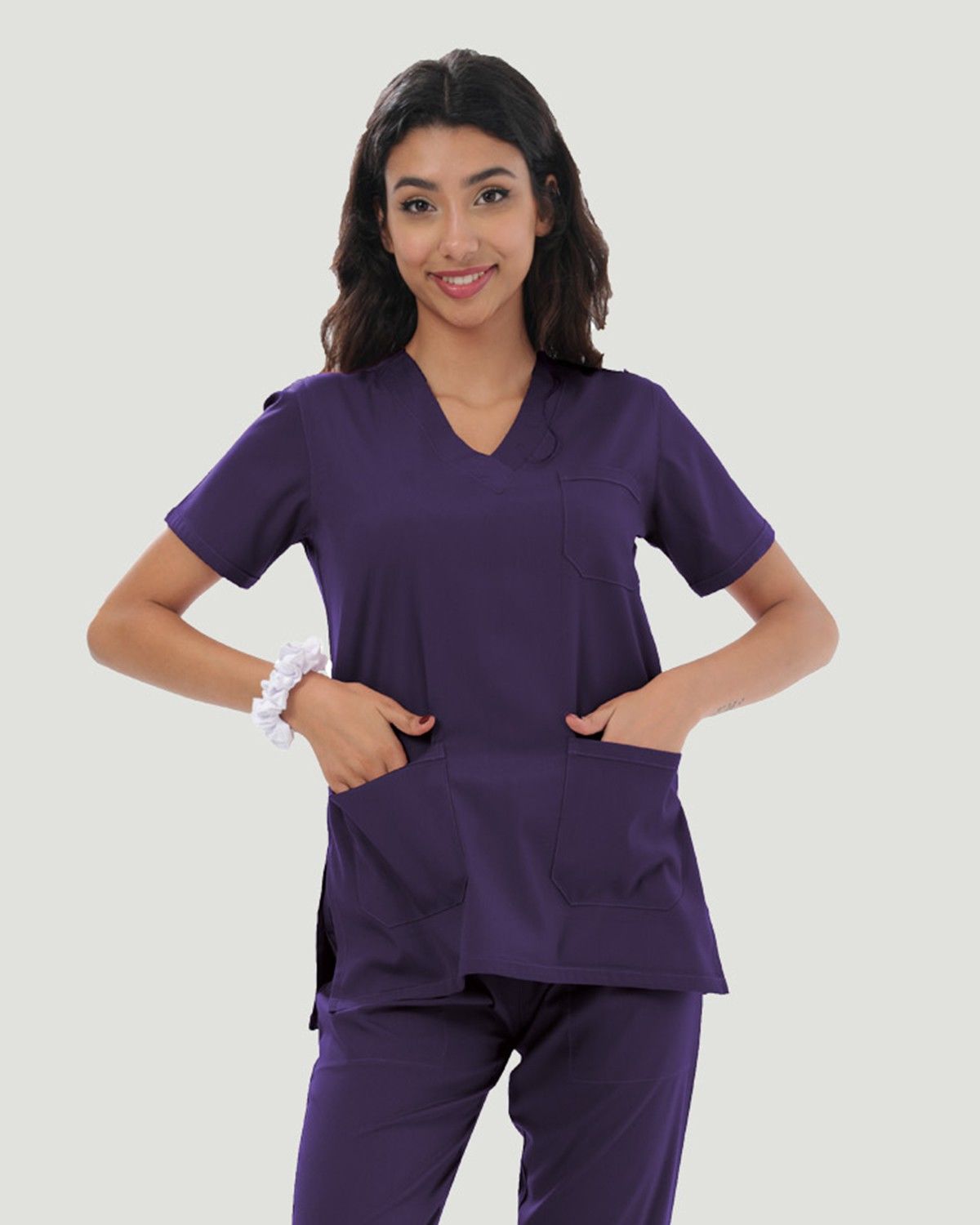 U-FLEX LİKRALI KADIN CERRAHİ TAKIM Mor - XL