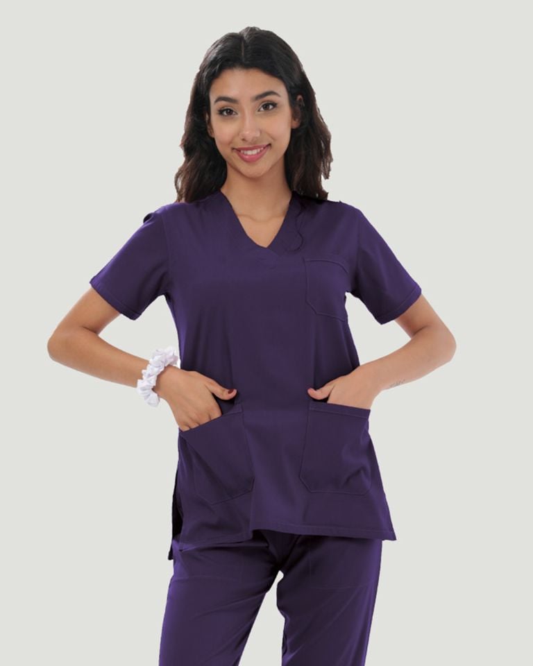 U-FLEX LİKRALI KADIN CERRAHİ TAKIM Mor - XL