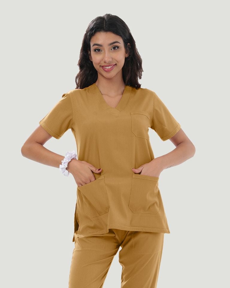 U-FLEX LİKRALI KADIN CERRAHİ TAKIM XL - Hardal