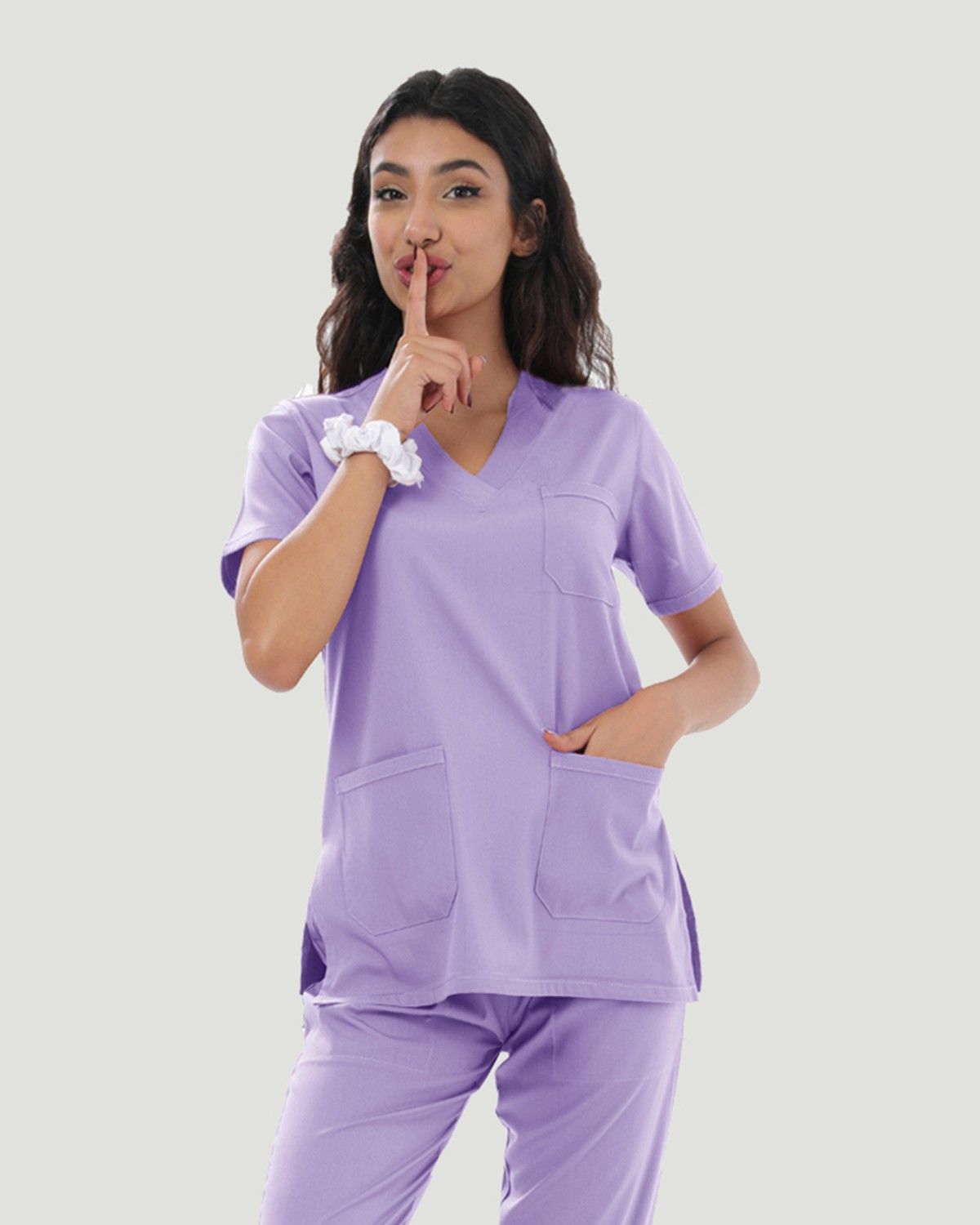 U-FLEX LİKRALI KADIN CERRAHİ TAKIM XXL - Lila