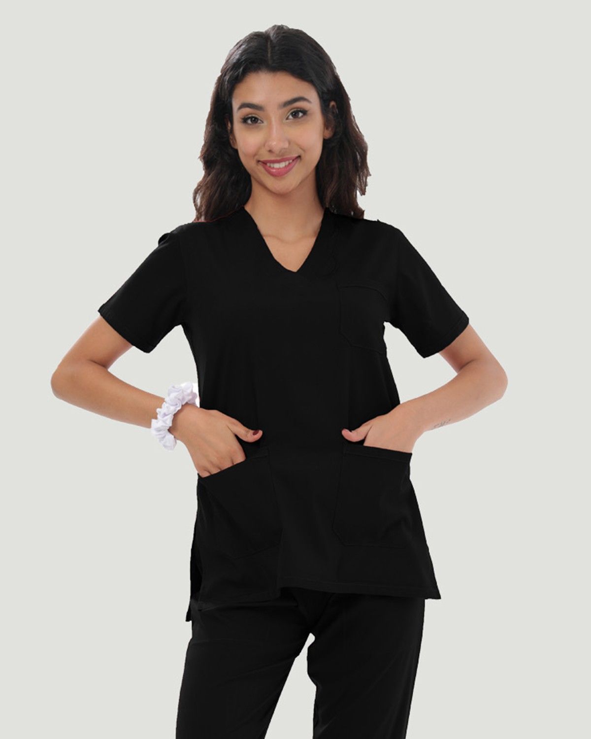 U-FLEX LİKRALI KADIN CERRAHİ TAKIM Siyah - XXL