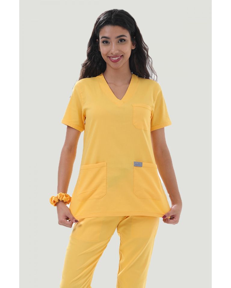 U-FLEX LİKRALI KADIN CERRAHİ TAKIM M - Sarı