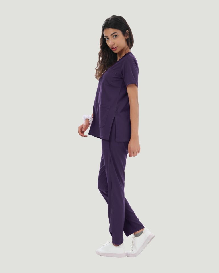 CORE FLEX  LİKRALI KADIN CERRAHİ TAKIM Mor - XXL