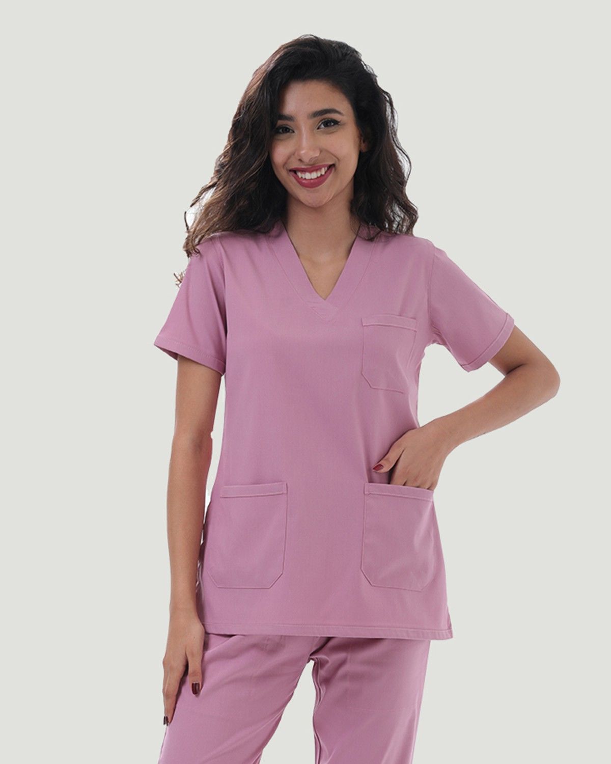 CORE FLEX  LİKRALI KADIN CERRAHİ TAKIM XXL - Pudra