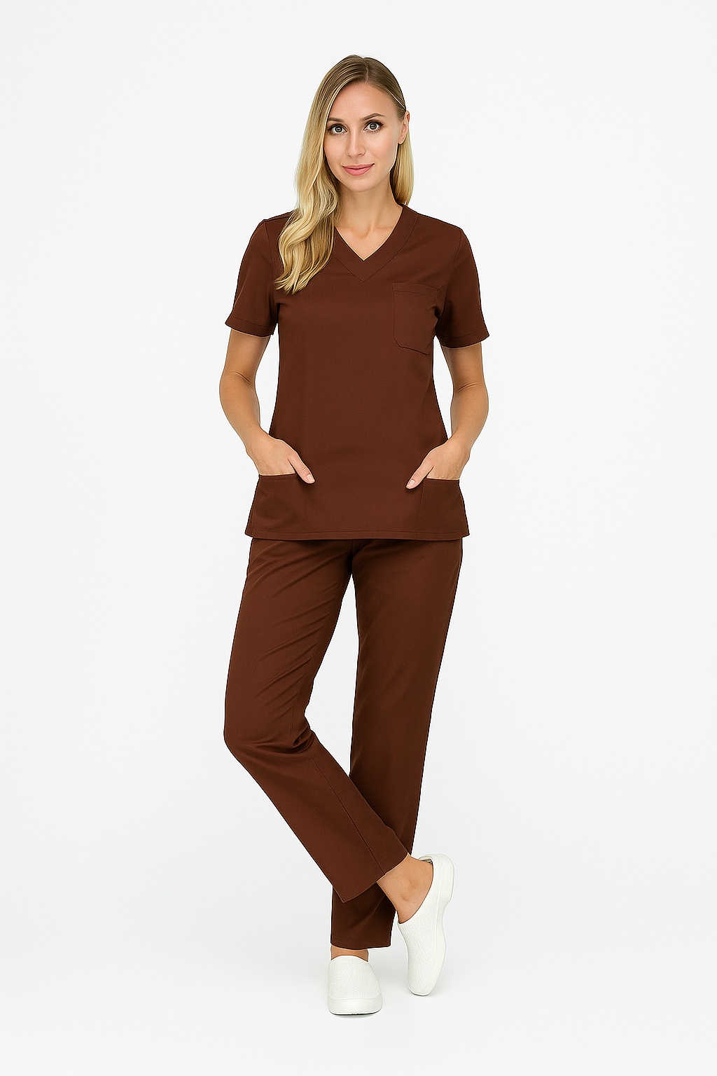 CORE FLEX  LİKRALI KADIN CERRAHİ TAKIM XS - Kahverengi