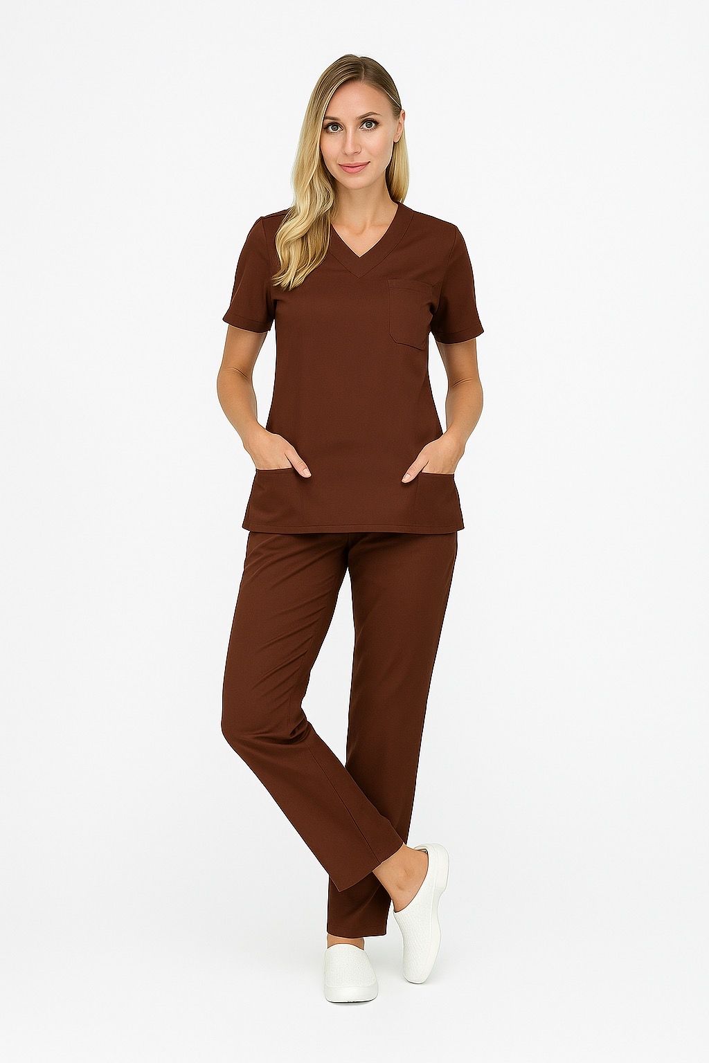 CORE FLEX  LİKRALI KADIN CERRAHİ TAKIM S - Kahverengi