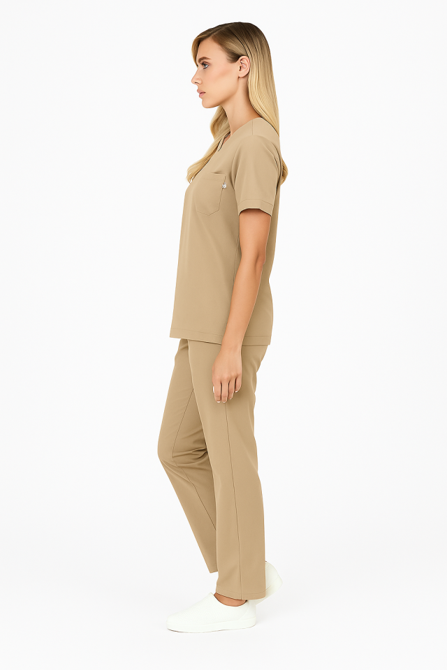 CORE FLEX  LİKRALI KADIN CERRAHİ TAKIM L - Bej