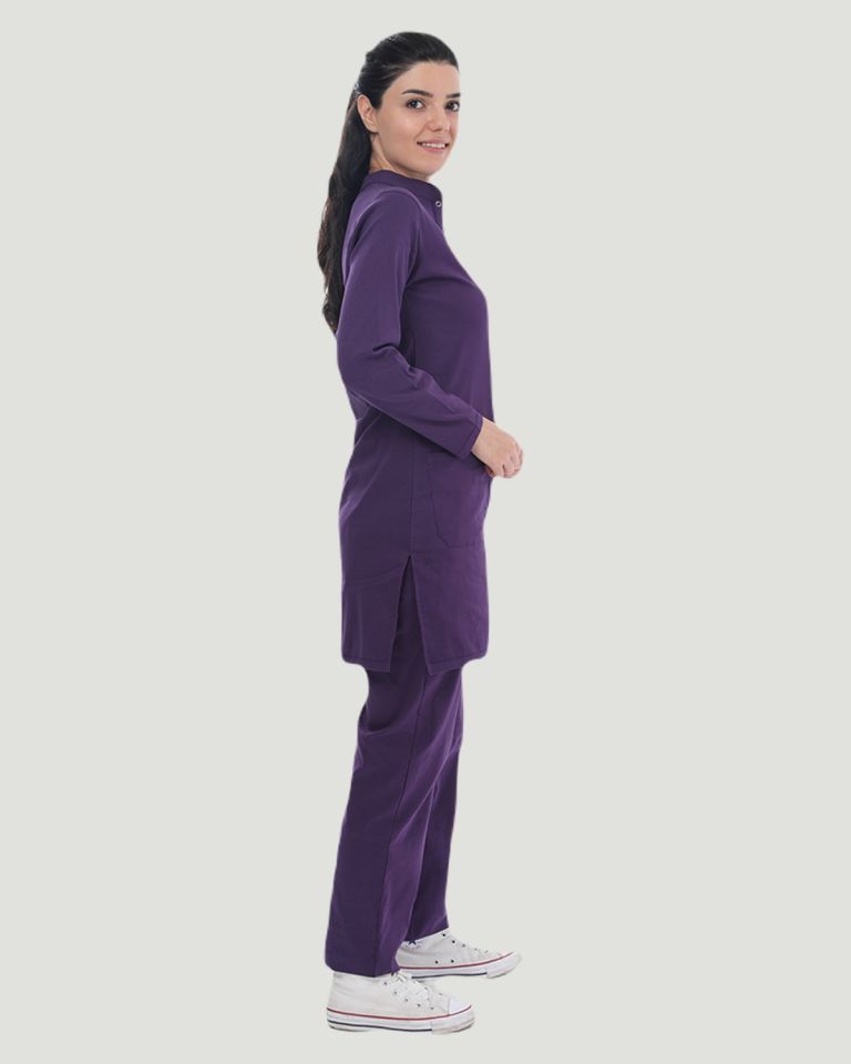 U-FLEX LİKRALI TESETTÜR CERRAHİ FORMA TAKIM XS - Mor