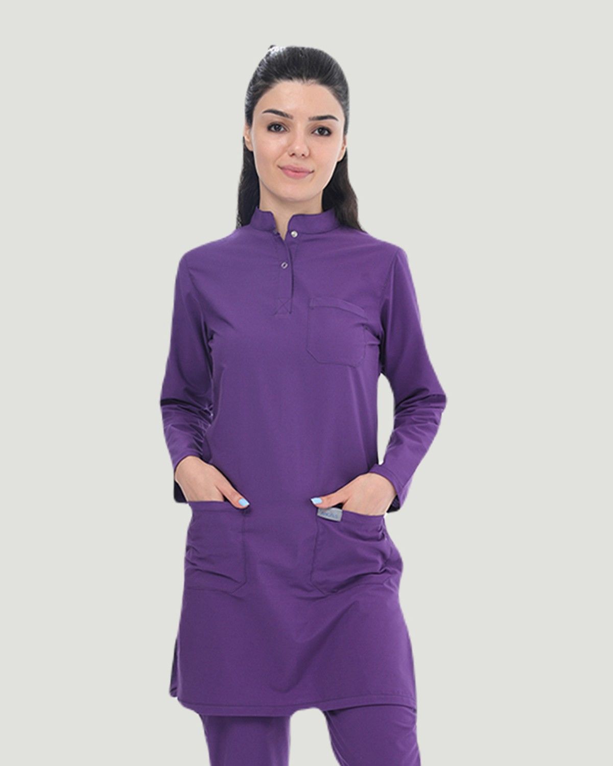 U-FLEX LİKRALI TESETTÜR CERRAHİ FORMA TAKIM XS - Özel Mor