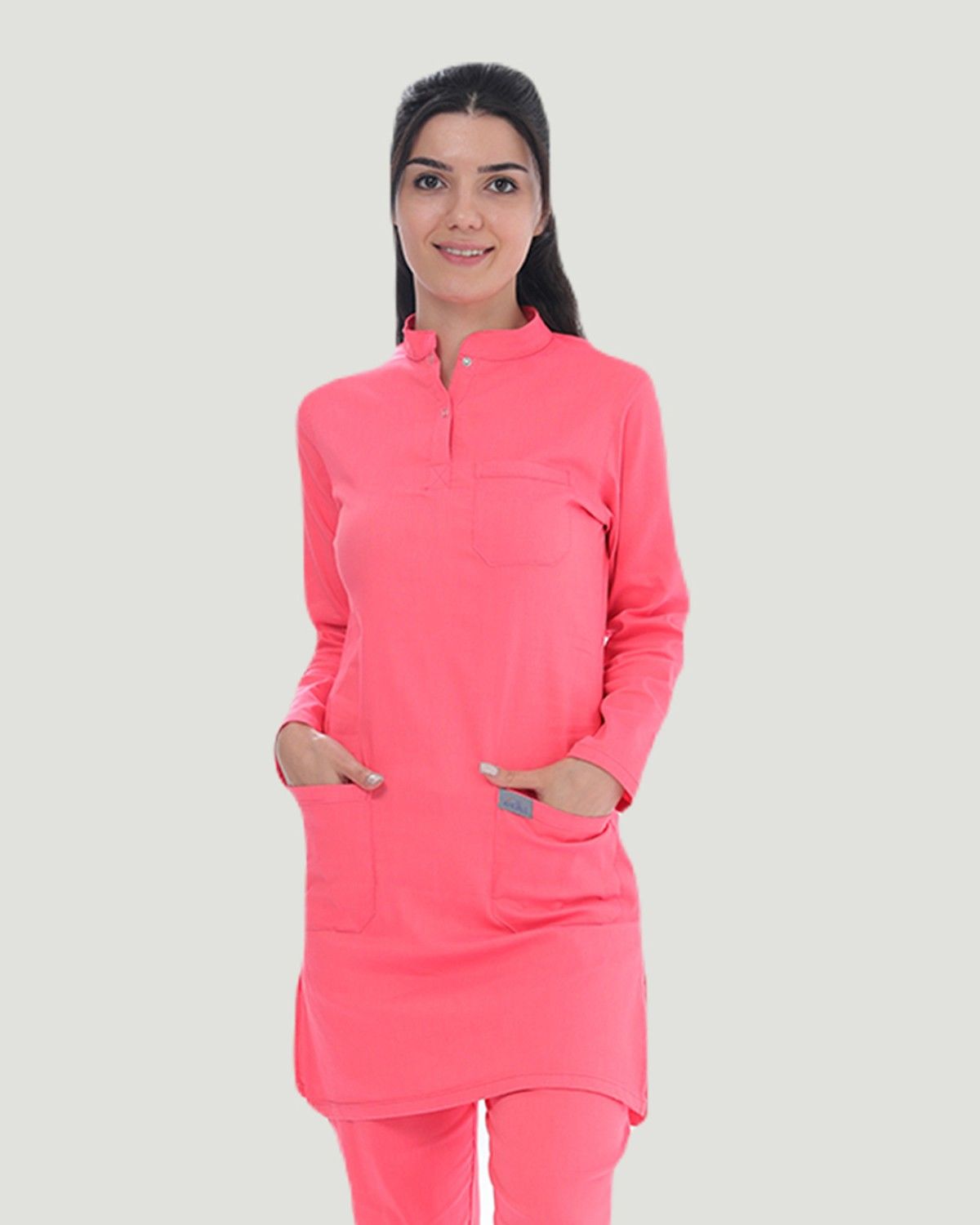 U-FLEX LİKRALI TESETTÜR CERRAHİ FORMA TAKIM XS - Nar Çiçeği