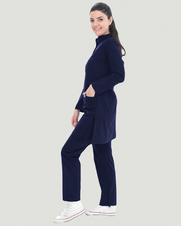 U-FLEX LİKRALI TESETTÜR CERRAHİ FORMA TAKIM XS - Lacivert