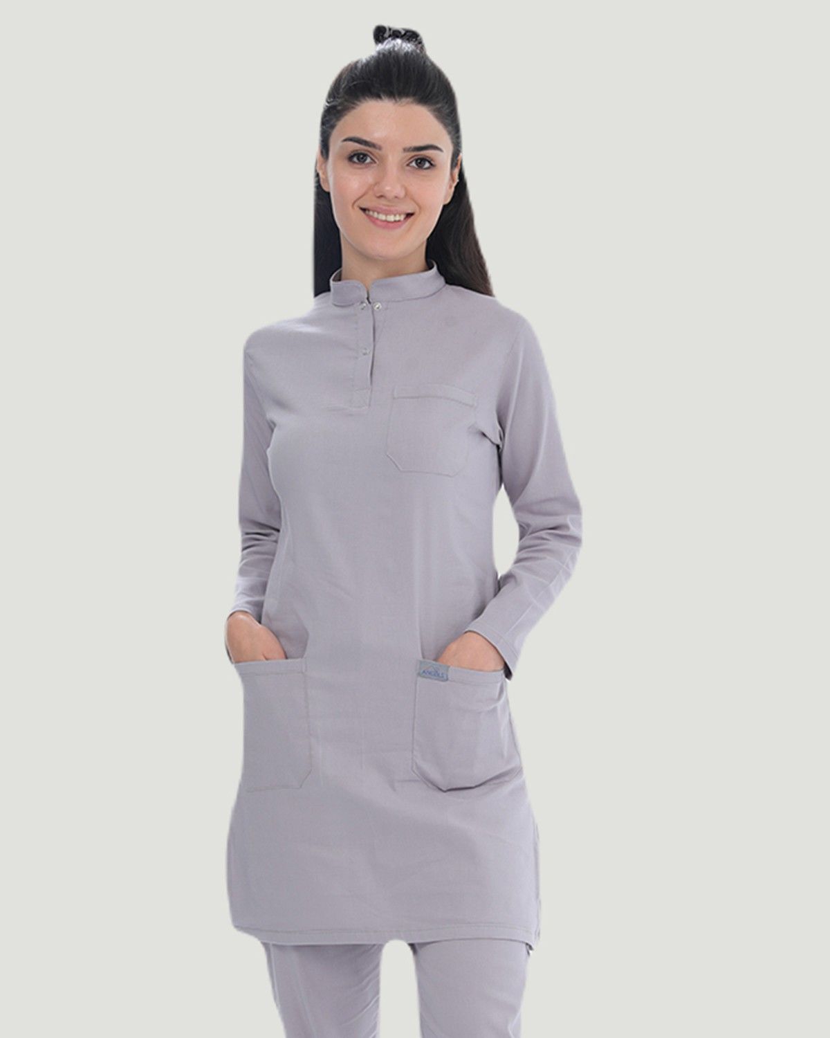 U-FLEX LİKRALI TESETTÜR CERRAHİ FORMA TAKIM S - Gri