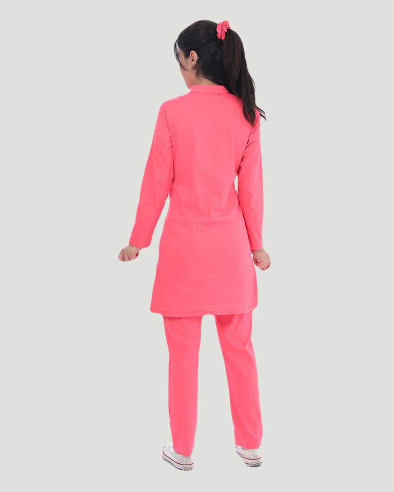 U-FLEX LİKRALI TESETTÜR CERRAHİ FORMA TAKIM S - Nar Çiçeği