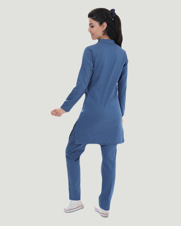 U-FLEX LİKRALI TESETTÜR CERRAHİ FORMA TAKIM S - Indigo