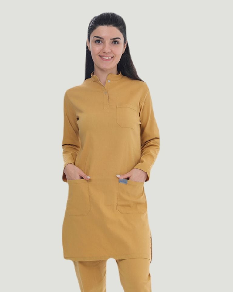 U-FLEX LİKRALI TESETTÜR CERRAHİ FORMA TAKIM M - Hardal