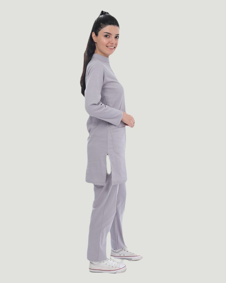 U-FLEX LİKRALI TESETTÜR CERRAHİ FORMA TAKIM M - Gri