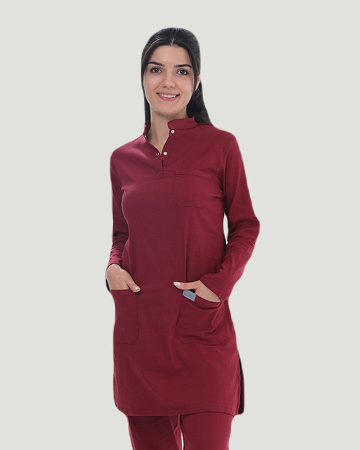 U-FLEX LİKRALI TESETTÜR CERRAHİ FORMA TAKIM M - Bordo