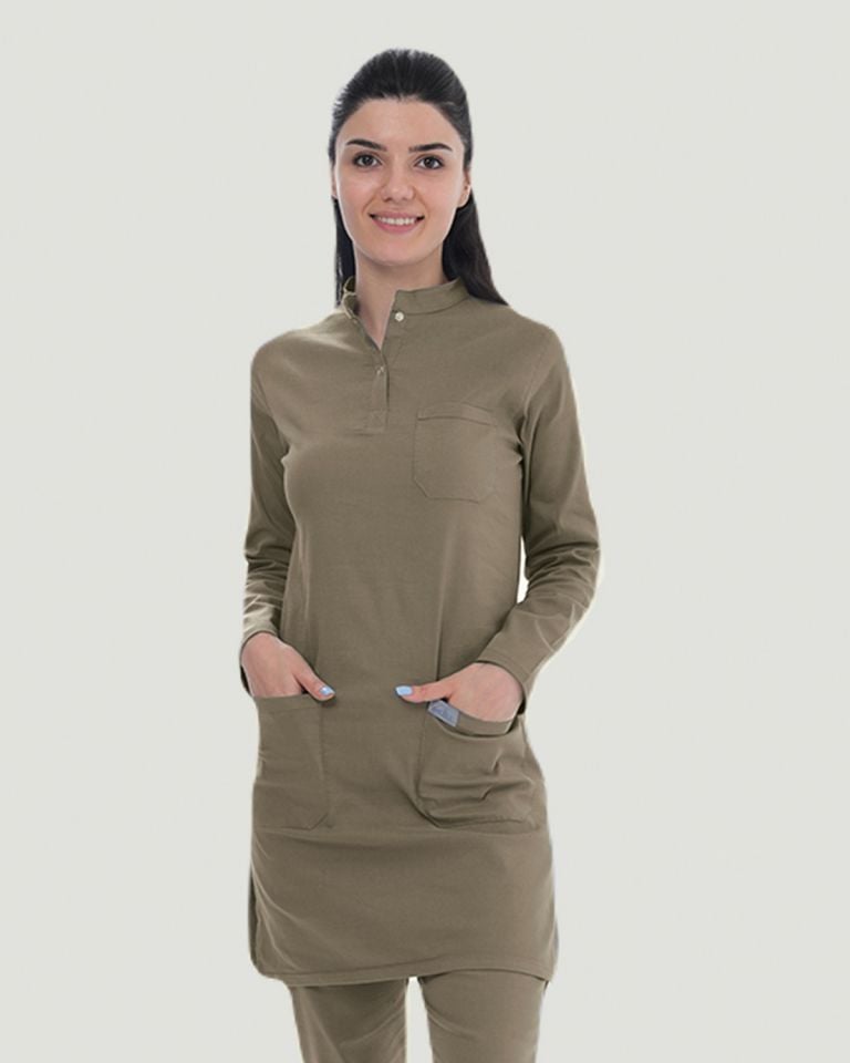 U-FLEX LİKRALI TESETTÜR CERRAHİ FORMA TAKIM M - Haki Yeşil