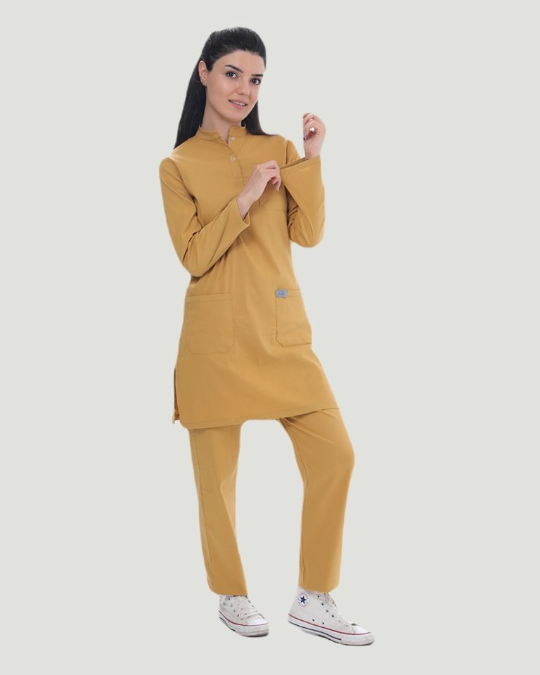 U-FLEX LİKRALI TESETTÜR CERRAHİ FORMA TAKIM L - Hardal