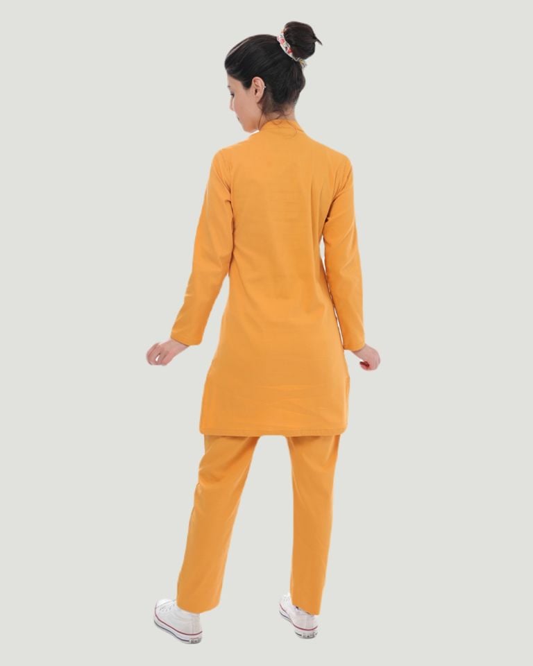 U-FLEX LİKRALI TESETTÜR CERRAHİ FORMA TAKIM L - Koyu Hardal